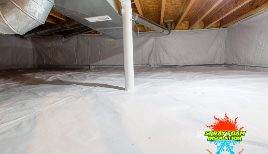 image of a crawl space under the floorboards of a house. Crawl space insulation will warm those floors! Pikeville Spray Foam Insulation